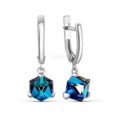 Серьги с подвесками The Jeweller, серебро, 925 проба, родирование, кристалл, , серебристый