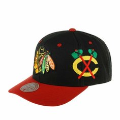 Бейсболка Mitchell & Ness, размер 0, черный/красный