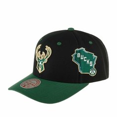 Бейсболка Mitchell & Ness, размер 0, черный/зеленый
