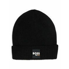 Шапка бини BOSS, размер 54, черный/черный