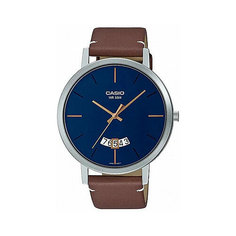 Наручные часы CASIO, золотой, синий, коричневый, серебряный