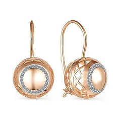 Серьги The Jeweller, красное золото, 585 проба, фианит, , золотистый