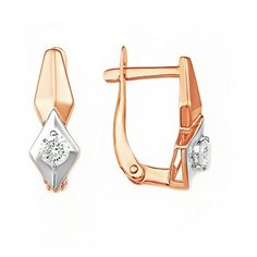 Серьги The Jeweller, красное золото, 585 проба, фианит, , золотистый