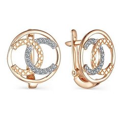 Серьги The Jeweller, красное золото, 585 проба, фианит, , золотистый