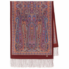 Шарф Павловопосадская платочная мануфактура,150х60 см, one size, коричневый