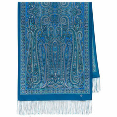 Шарф Павловопосадская платочная мануфактура,150х60 см, one size, синий