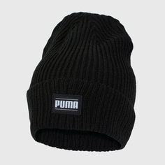 Шапка бини PUMA Ribbed Classic Cuff Beanie, размер Adult, черный