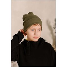 Шапка бини Melixo, размер 49-55, хаки/оливковый