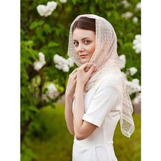 Платок Крестильное,110х110 см, кремовый