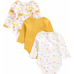 Боди mothercare, размер 80, белый/желтый/розовый