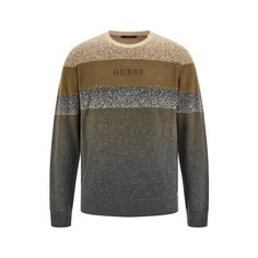 Джемпер GUESS, размер XXL, , серый/зеленый/песочный