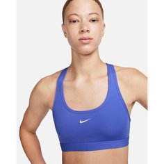 Топ спортивный NIKE Swoosh Light Support, размер XS, сине-голубой
