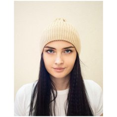 Шапка бини , размер Единый, бежевый Rezerve