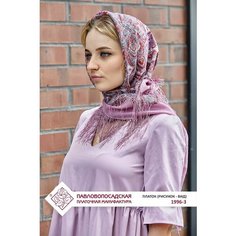 Платок Павловопосадская платочная мануфактура,89х89 см, розовый