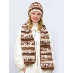 Шапка бини LanaCaps Зима, размер 56-58, светло-коричневый