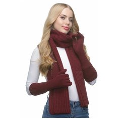 Шарф LAMBONIKA,170х28 см, one size, темно-бордовый