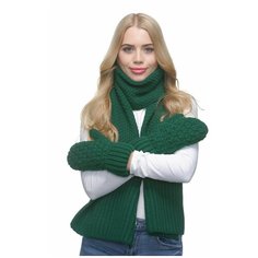 Шарф LAMBONIKA,170х28 см, one size, изумрудный