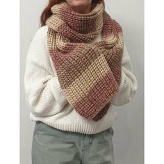Шарф ,195х25 см, one size, бежевый, коричневый, бордовый Pan Tan