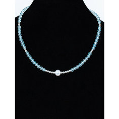 Чокер JEWELRY A VENTO, жемчуг пресноводный культивированный, топаз, длина 45 см, голубой/серебристый