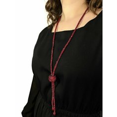 Колье, искусственный камень, бордовый, красный, бесцветный Бантами