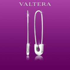 Серьги VALTERA, серебро, 925 проба, родирование, размер 30 мм, длина 3 см, , серебристый