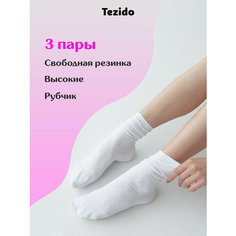 Носки Tezido, комплект, 3 пары, размер 36-40, 000 белый