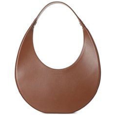 Сумка хобо Calzetti, фактура гладкая, коричневый
