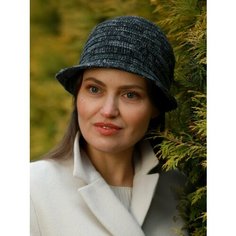 Шляпа , размер 55-56, черный/серый Venera