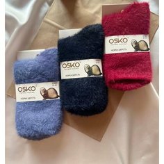 Носки OSKO, комплект, 3 пары, размер 37-41, черный, красный, синий