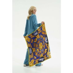Платок Русские в моде by Nina Ruchkina,90х90 см, синий