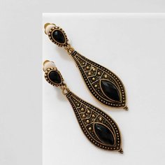 Серьги клипсы Queen Fair, акрил, черный..