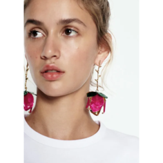 Серьги Zara, розовый/зеленый