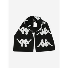 Шарф Kappa,180х28 см, one size, черный/белый