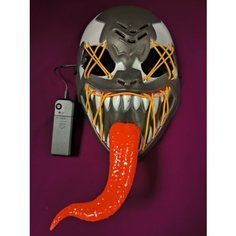 Светящаяся маска Венома с языком / Venom желтое свечение Парк Сервис