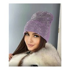 Шапка бини , размер 54-58, фиолетовый Yana Shop