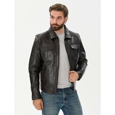 Кожаная куртка DAVID MOORE настоящая мужская куртка из натуральной кожи DAVID MOORE, размер 3XL, коричневый