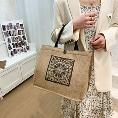 Сумка шоппер , фактура плетеная, бежевый Maks Aleks Shop