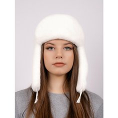 Шапка ушанка , размер 58-59-60, белоснежный Нет бренда