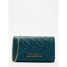 Сумка клатч LOVE MOSCHINO, зелено-синий