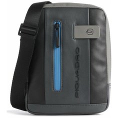 Сумка планшет PIQUADRO Urban, фактура гладкая, синий/серый