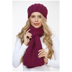 Шарф LAMBONIKA,180х23 см, one size, сливовый