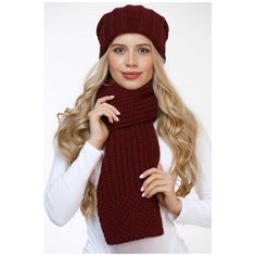 Шарф LAMBONIKA,180х23 см, one size, темно-бордовый