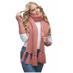 Шарф LAMBONIKA,215х29 см, one size, оранжевый