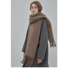 Шарф ,210, one size, коричневый Нет бренда