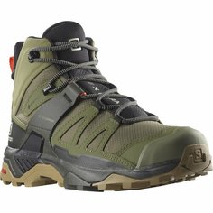 Полуботинки хайкеры Salomon X ULTRA 4 MID WIDE GTX, размер 7.5, оливковый