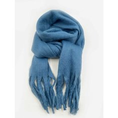 Шарф Cashmere Осень-зима 2024,180х40 см, универсальный, синий