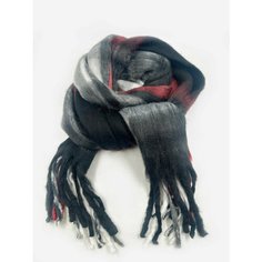 Шарф Cashmere Осень-зима 2024,180х40 см, универсальный, черный/красный