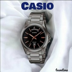 Наручные часы CASIO, коричневый, серый