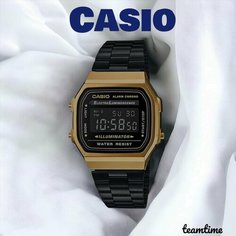 Наручные часы CASIO, черный, золотой