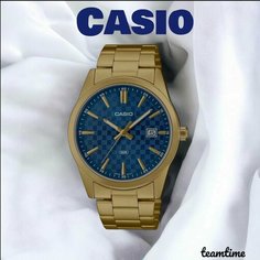 Наручные часы CASIO, золотой, голубой